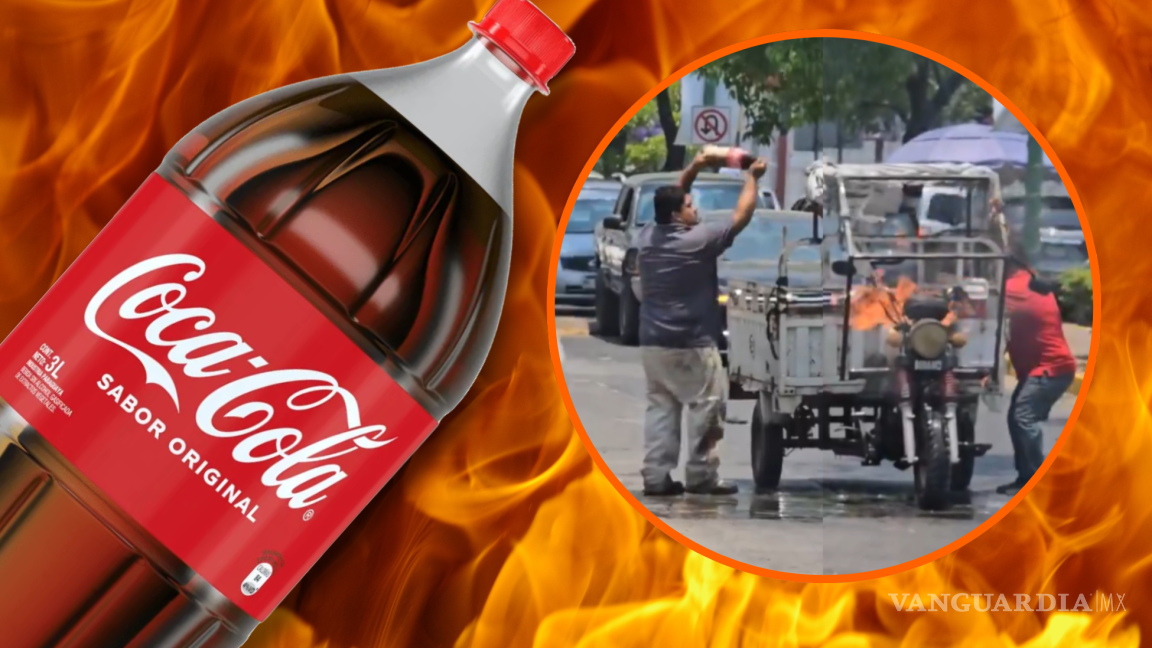 VIDEO: Hombre salva el día... ¡con una Coca-Cola! Así fue como extinguió un incendio en una motocicleta