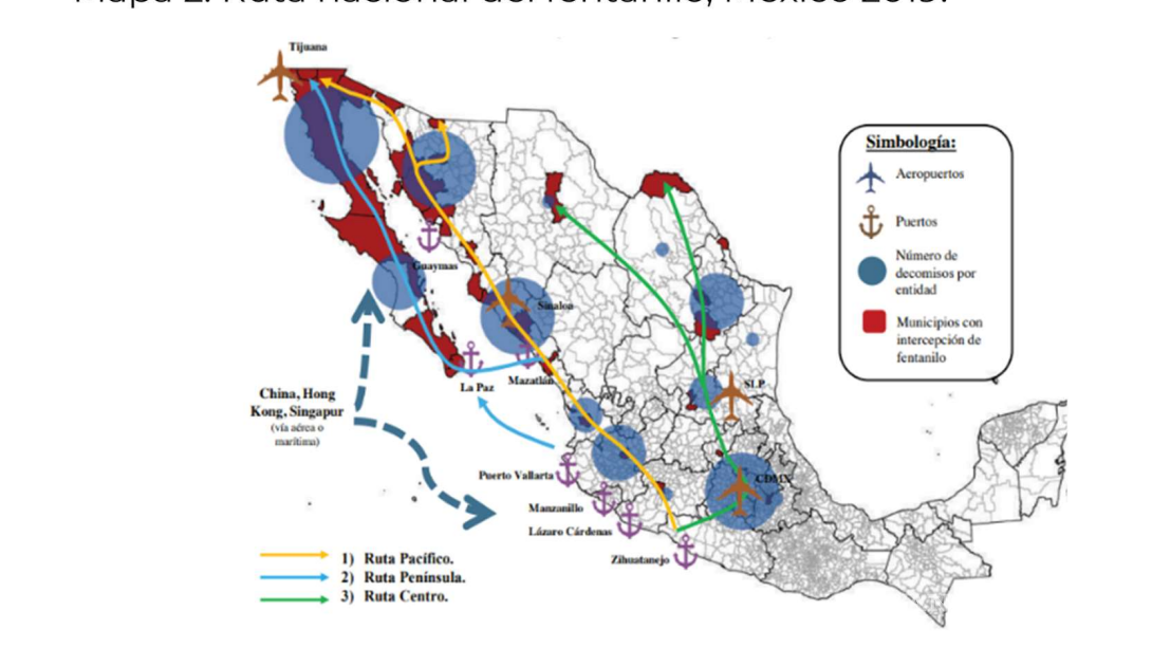 $!Aseguramientos de la droga han ocurrido en municipios como Ocampo, Nadadores y San Buenaventura, de acuerdo con el mapa publicado en el estudio ‘Fentanilo en México: confiscación de cargamentos’ realizado por el doctor Josué Ángel González Torres en 2019.