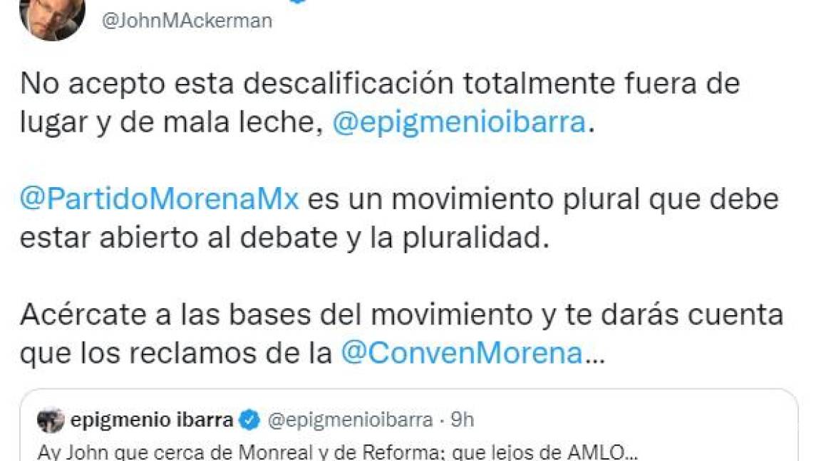 John Ackerman y Epigmenio Ibarra se enfrentan en redes por denuncias durante elección interna de Morena