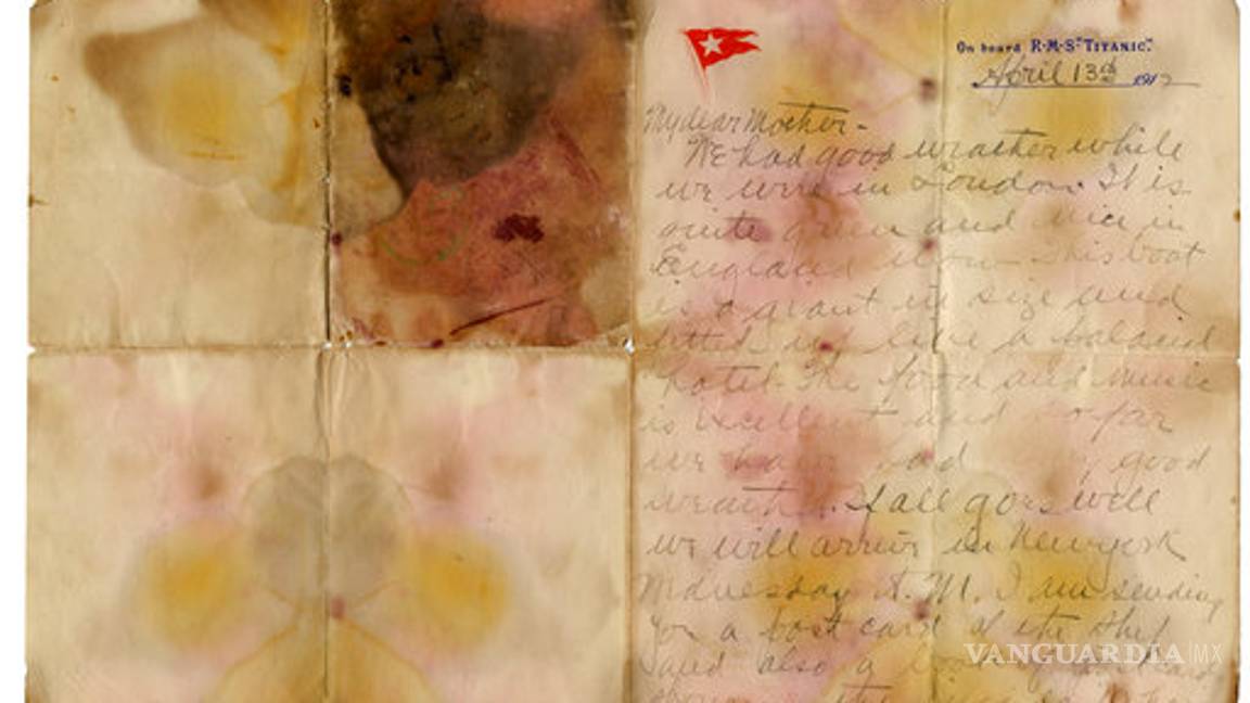 $!Subastan carta escrita antes de que el Titanic se hundiera