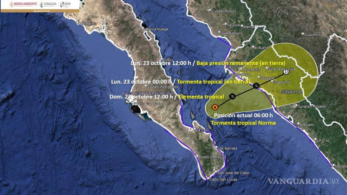 ¡Tomen precauciones! ‘Norma’ impactará en las costas de Sinaloa durante la tarde y noche del domingo