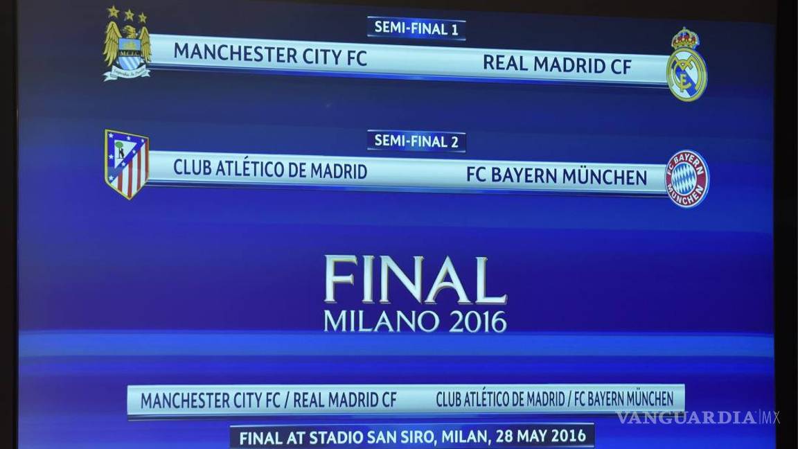 $!Real Madrid-City y Bayern-Atlético, semifinales de la Champions