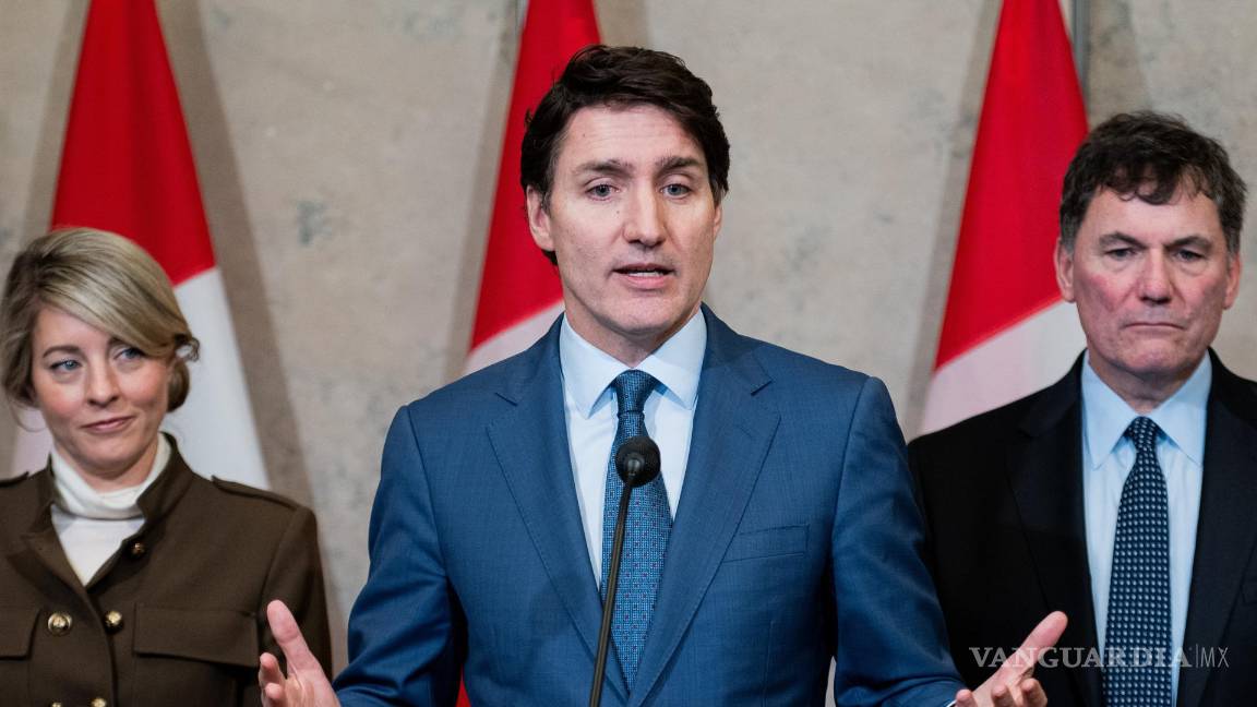$!El primer ministro canadiense, Justin Trudeau durante una conferencia de prensa sobre los nuevos aranceles impuestos por EU a los productos canadienses.