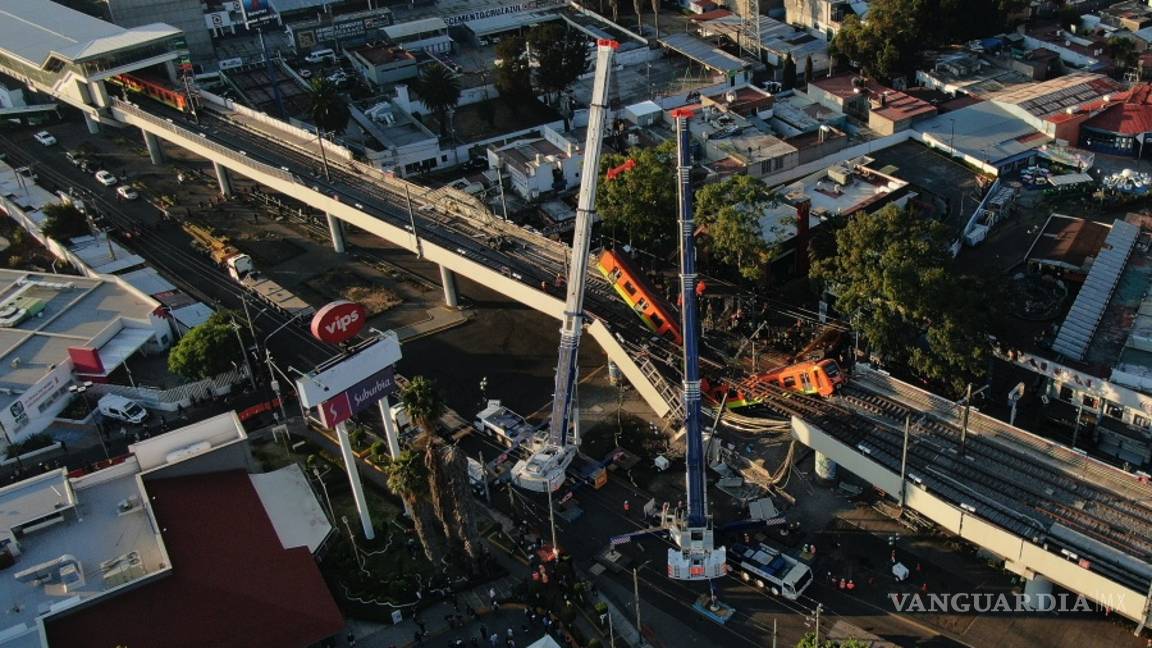 $!Imágenes del desplome en el metro en CDMX