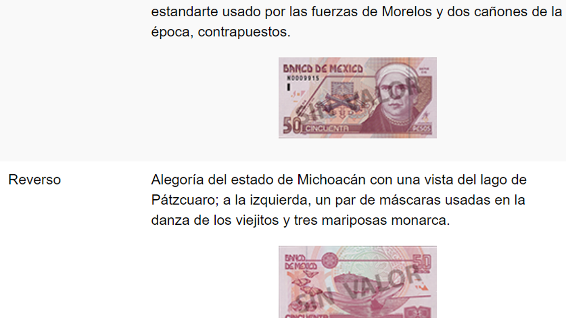 $!Billete de 50 pesos de la familia D1.