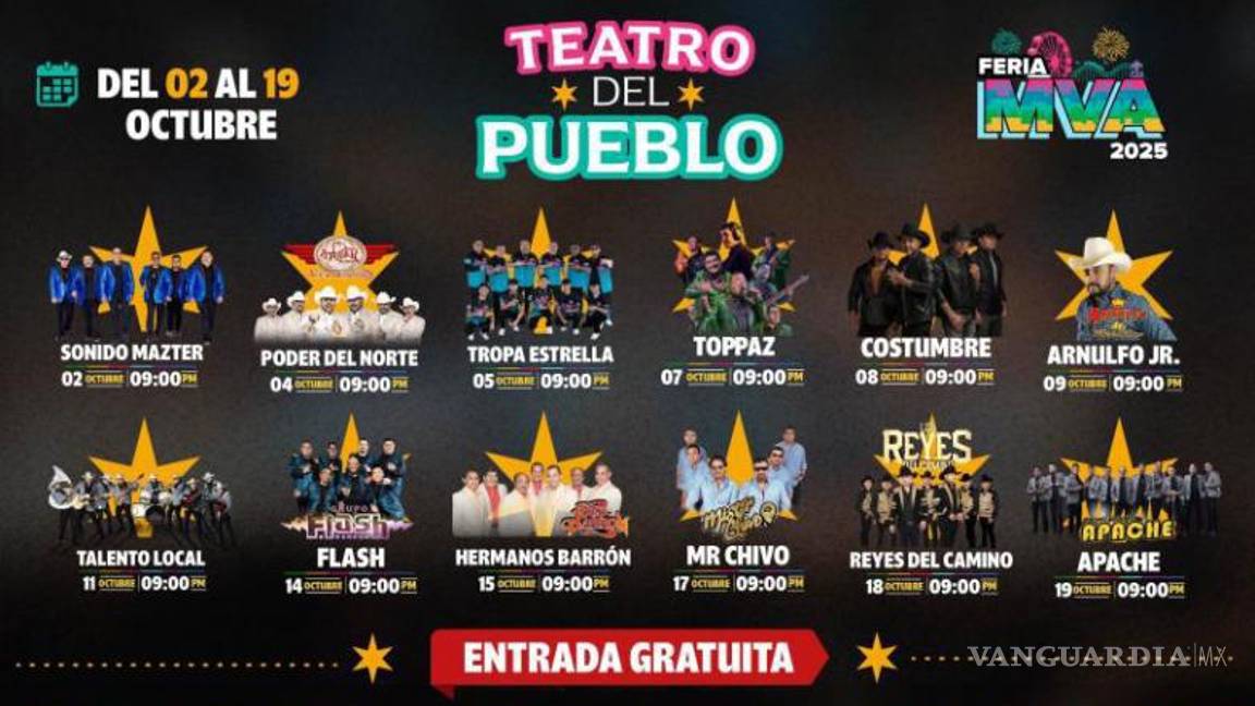 $!Varios conciertos serán gratuitos durante la Feria 2025, incluyendo presentaciones de Poder del Norte, Tropa Estrella y Grupo Toppaz.