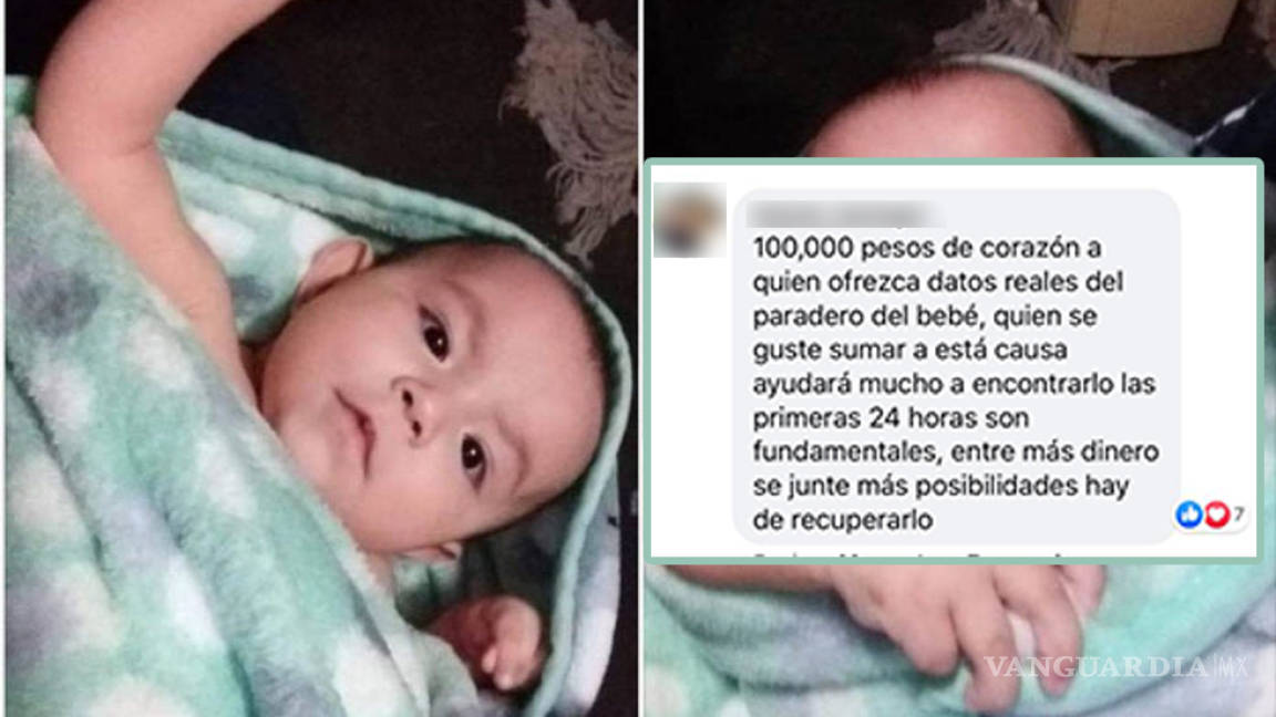 Ofrecen 100 mil pesos por datos reales de paradero de bebé secuestrada en Saltillo