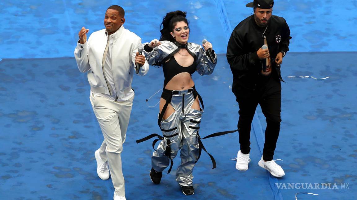 $!Nicky Jam hace guiño a J Balvin en clausura de Rusia 2018