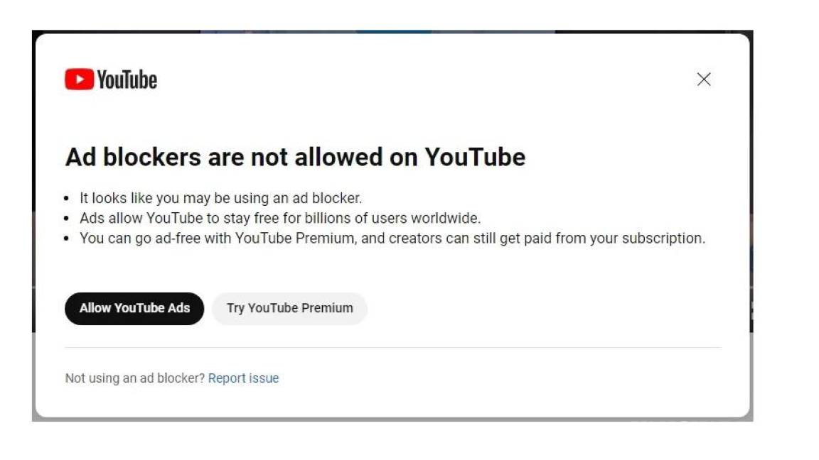YouTube ya no permitirá ver vídeos si usas un bloqueador de anuncios