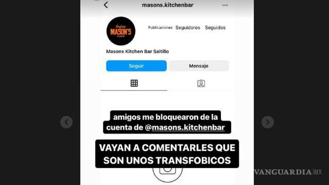 $!Camila expuso una captura de pantalla donde mostró que la respuesta del centro nocturno únicamente fue bloquearla de la cuenta de Instagram.