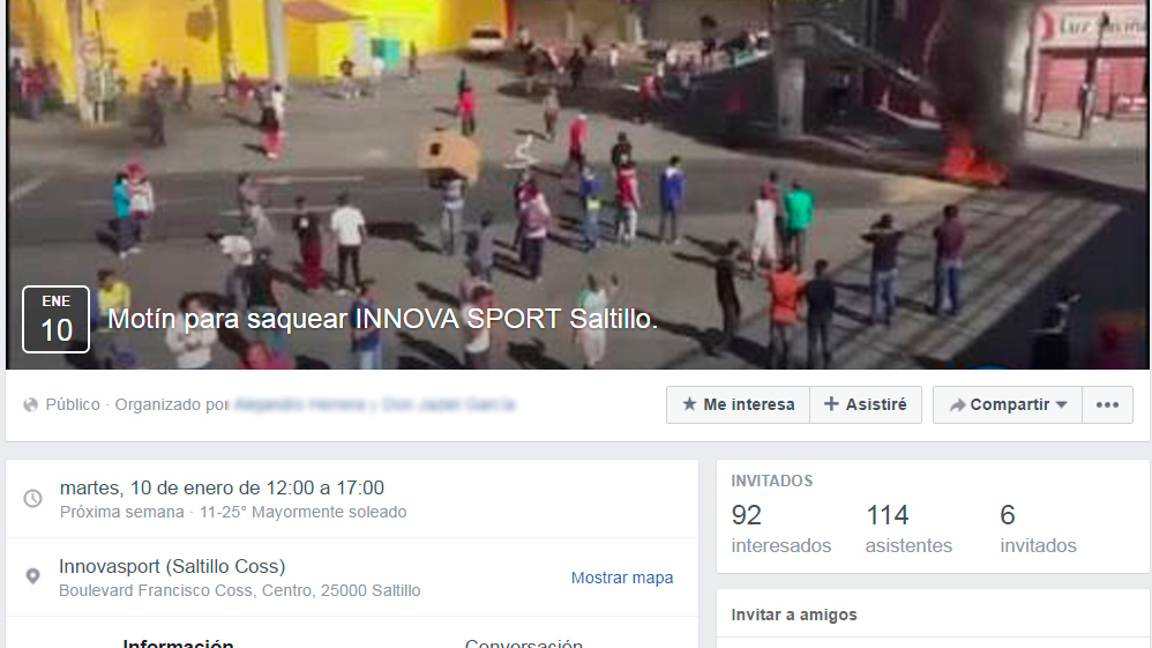 $!Convocan a saquear tienda deportiva en Saltillo