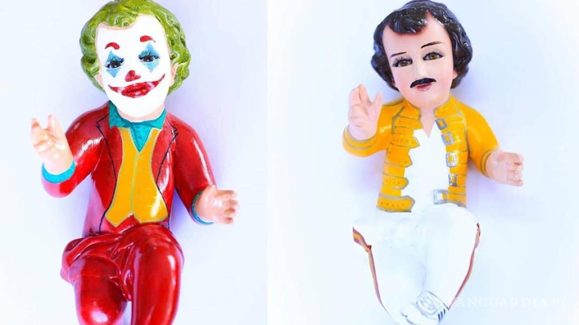 Venden al Niño Dios en redes sociales...¡disfrazado de Freddie Mercury, Joker y Gokú!