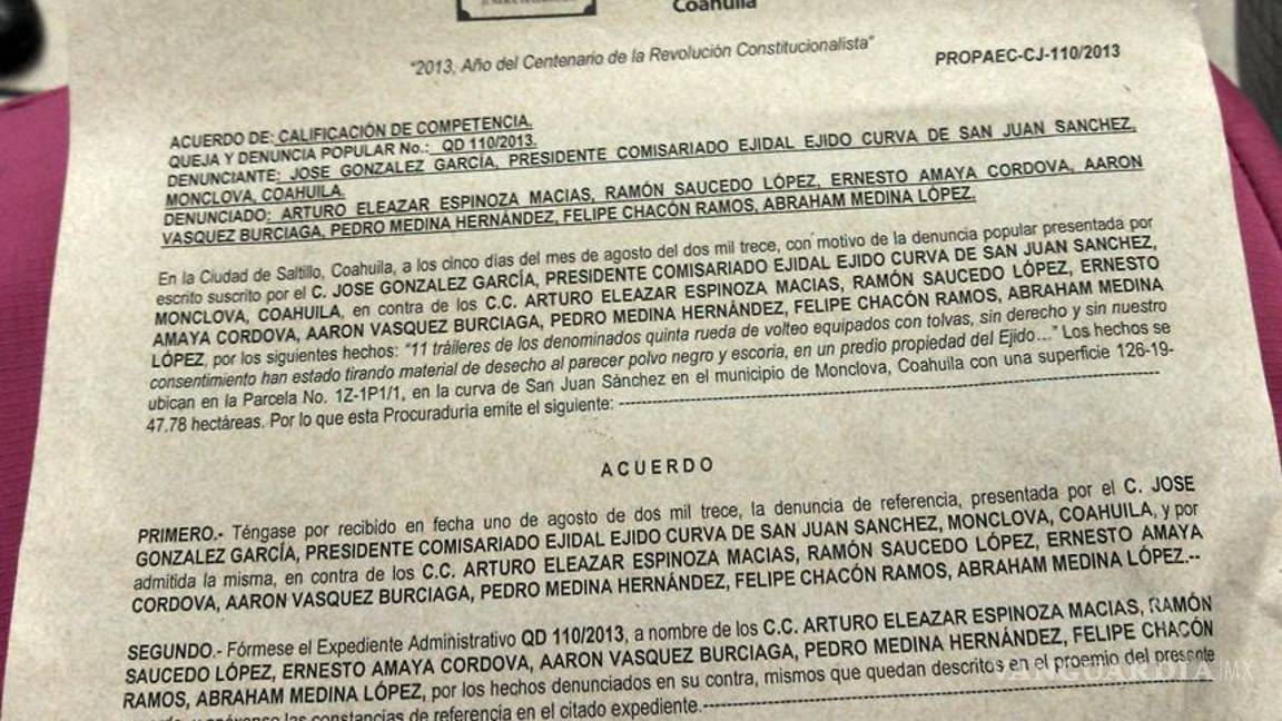 Denuncian a AHMSA por invasión de propiedad