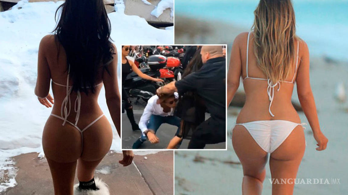 Hombre se lanza sobre el trasero de Kim Kardashian; intentó besarlo (video)