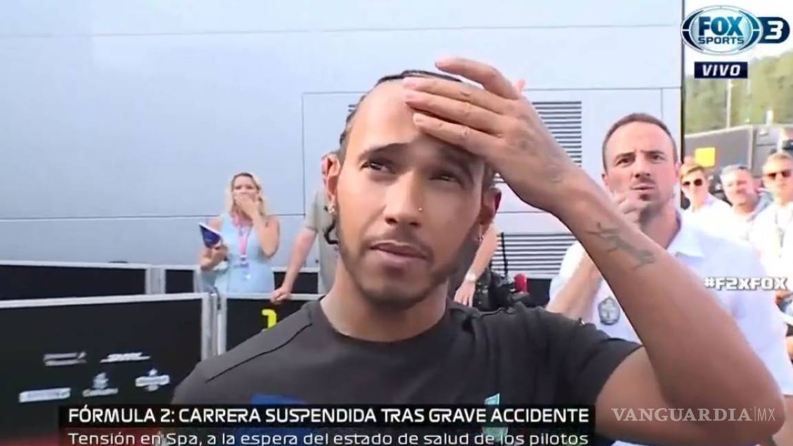 Hamilton queda consternado tras ver el accidente de Fórmula 2