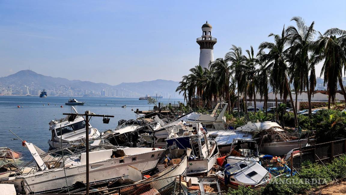 $!Fotografía de una zona afectada tras el paso del huracán ‘Otis’ en Acapulco.