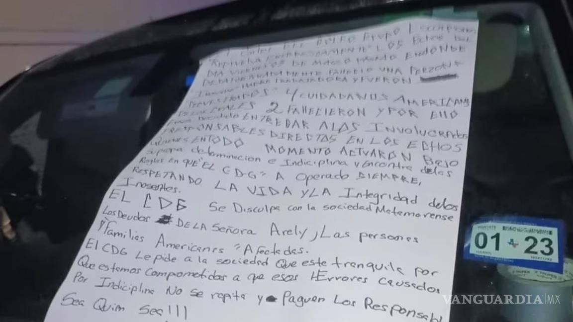 $!En una cartulina desplegaron un mensaje