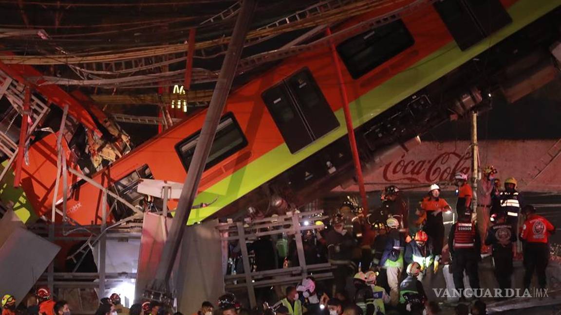 $!Imágenes del desplome en el metro en CDMX