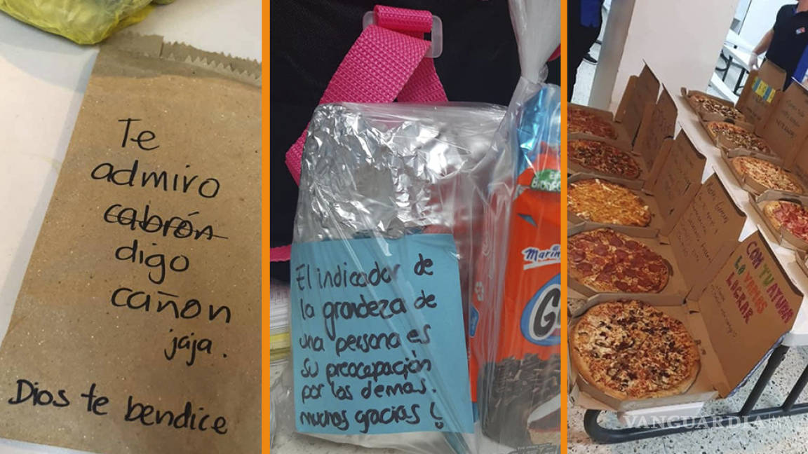 Personal de la Clínica 1 del IMSS en Saltillo recibe pizzas y bolos como agradecimiento