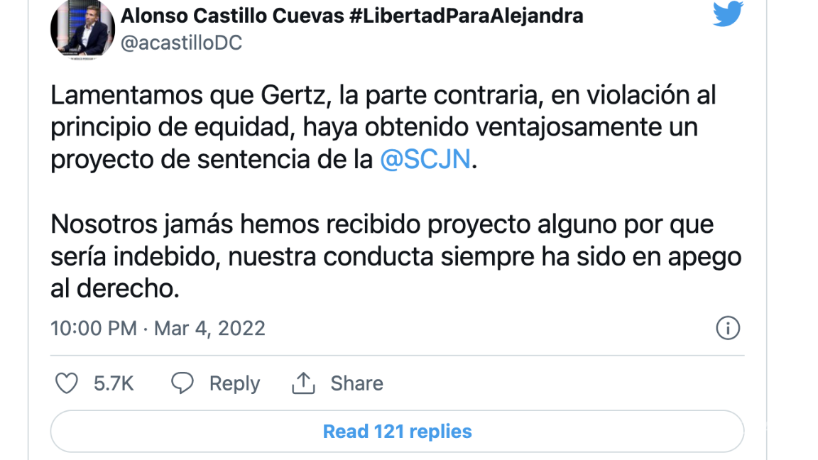 $!Temen por la vida de Alejandra Cuevas, tras filtraciones de Gertz Manero