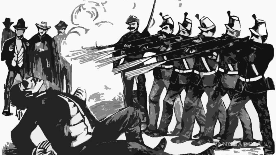 $!Segundo intento de fusilamiento, donde los cinco soldados dieron en el blanco.