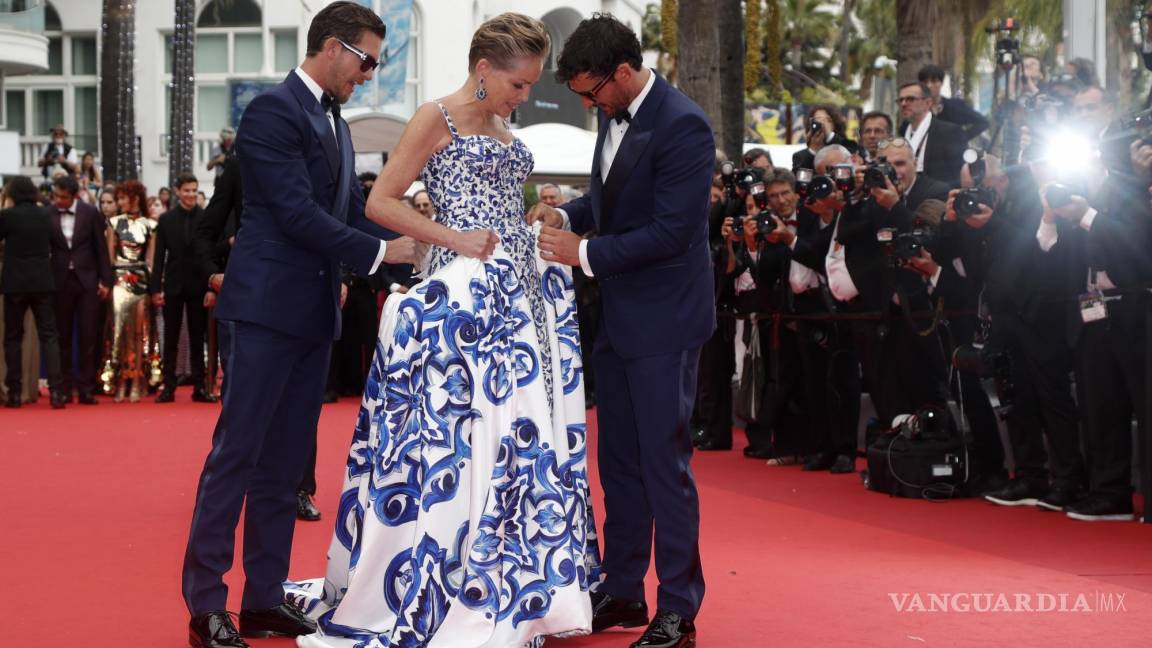 Mira cómo Sharon Stone asombra en la alfombra roja de Cannes, fotografías