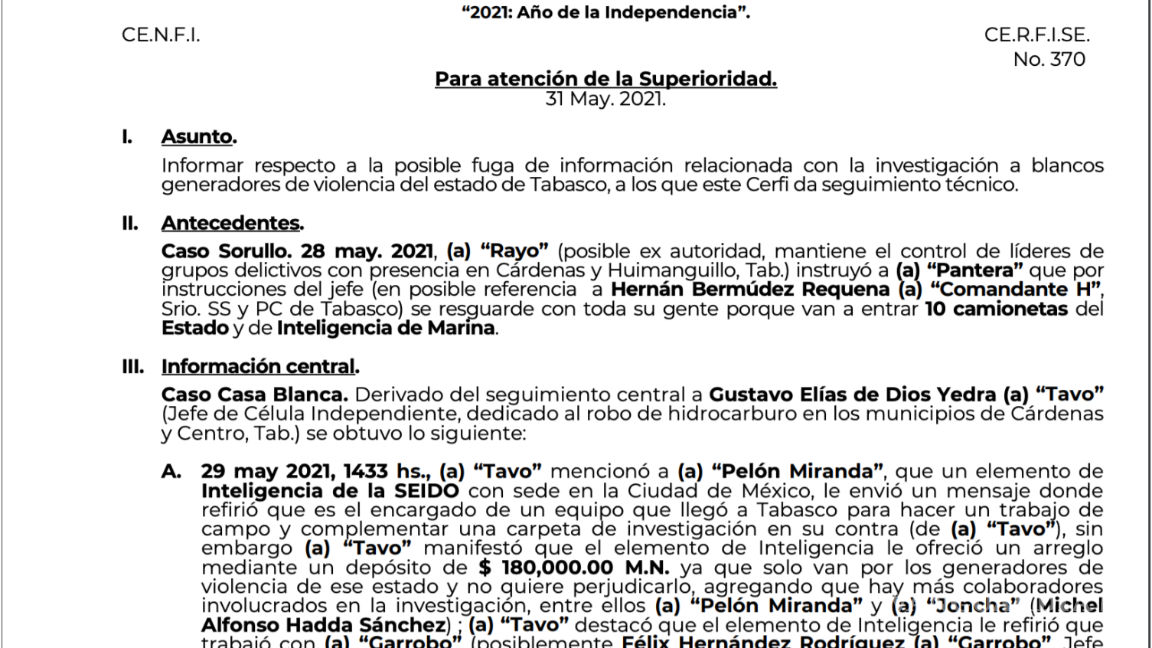 $!‘La Barredora’: inteligencia alertó desde 2019 sobre Hernán Bermúdez y red criminal en Tabasco, pero nadie actuó