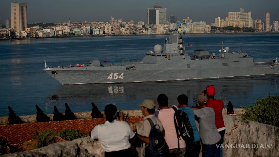 $!La fragata Almirante Gorshkov de la Armada rusa en de La Habana, Cuba, el 24 de junio de 2019. Buques de guerra rusos, incluido el Gorshkov, llegarán a La Habana.