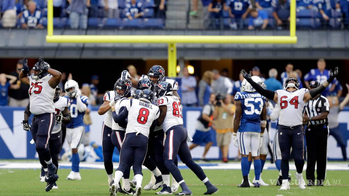 $!Fairbairn anota gol de campo y le da triunfo a los Texans ante Colts