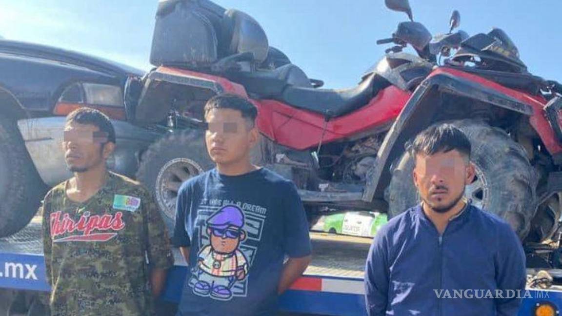 Detienen a tres hombres por robo de cuatrimoto en Arteaga; uno era menor