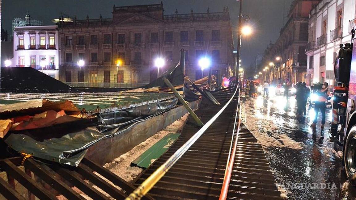 $!Tlaloc deja caer toda su furia contra el Templo Mayor con fuerte aguacero y granizada (fotos)