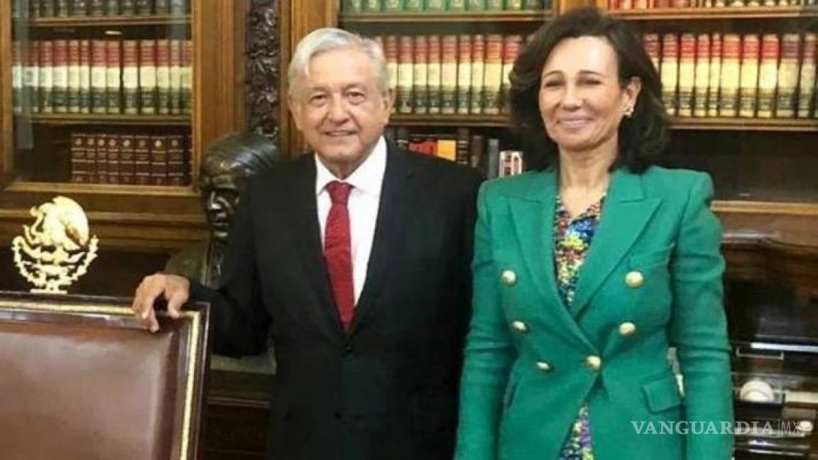 AMLO se reúne con Ana Botín, presidenta de Santander, en Palacio Nacional