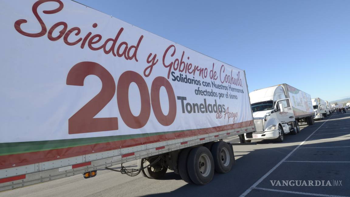 Envía Coahuila 200 toneladas de víveres a damnificados