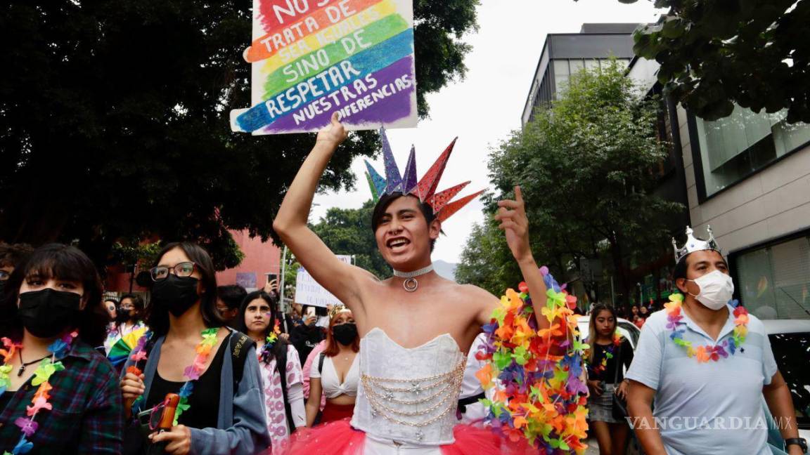 $!Colectivos, organizaciones e integrantes de la comunidad LGBT+ en la Marcha Caravana por el Orgullo LGBT+ en la ciudad de Oaxaca.
