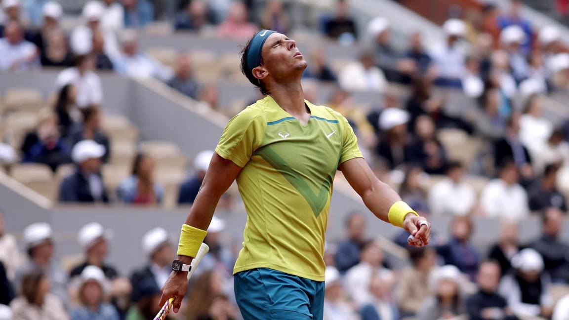 $!Rafael Nadal de España juega Jordan Thompson de Australia en su partido de primera ronda de hombres en Roland Garros en París, Francia