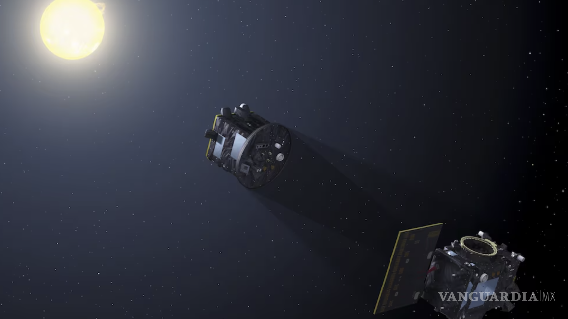 $!Uno de los satélites bloquea la luz directa del Sol, mientras el otro apunta su telescopio al halo luminoso conocido como corona solar.