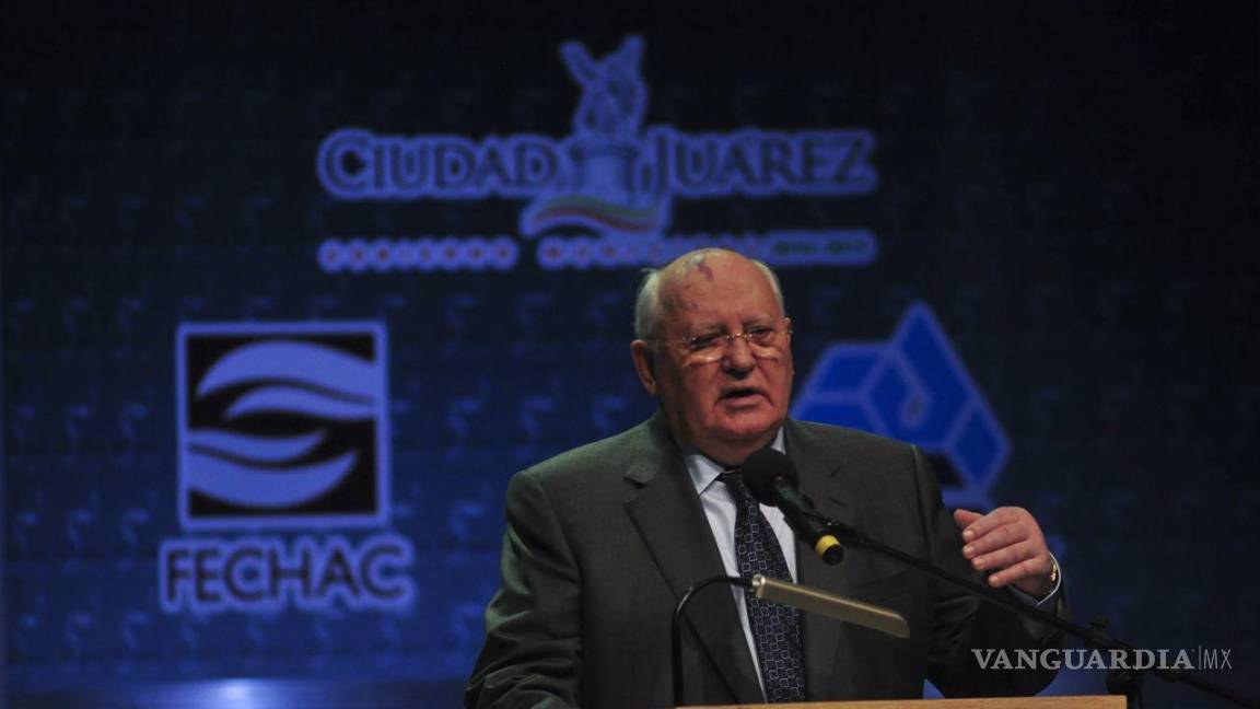 $!17de octubre de 2011. Mijail Gorbachov, ex presidente de la Unión Soviética y Premio Nobel de la Paz, en su conferencia en Ciudad Juárez, Chihuahua.