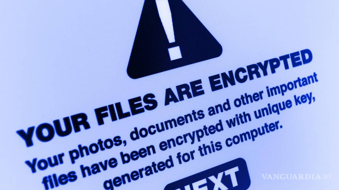 $!Mensaje característico de un ataque de ransomware.