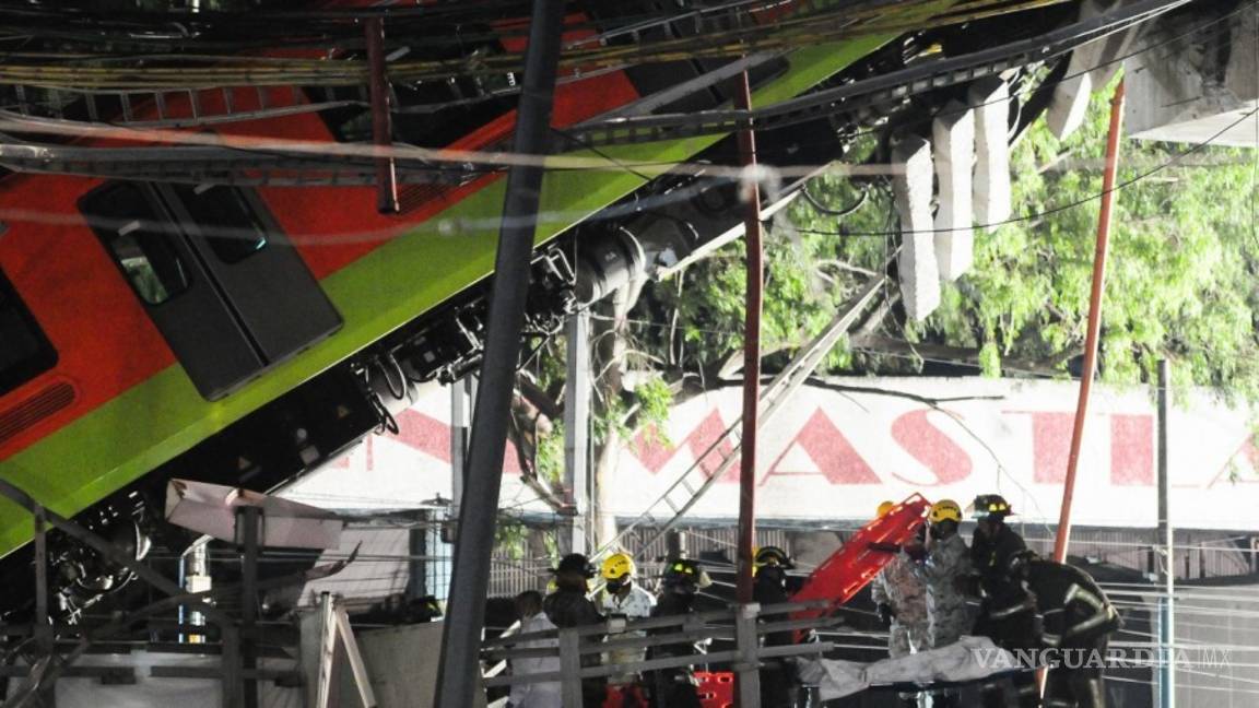 $!Imágenes del desplome en el metro en CDMX