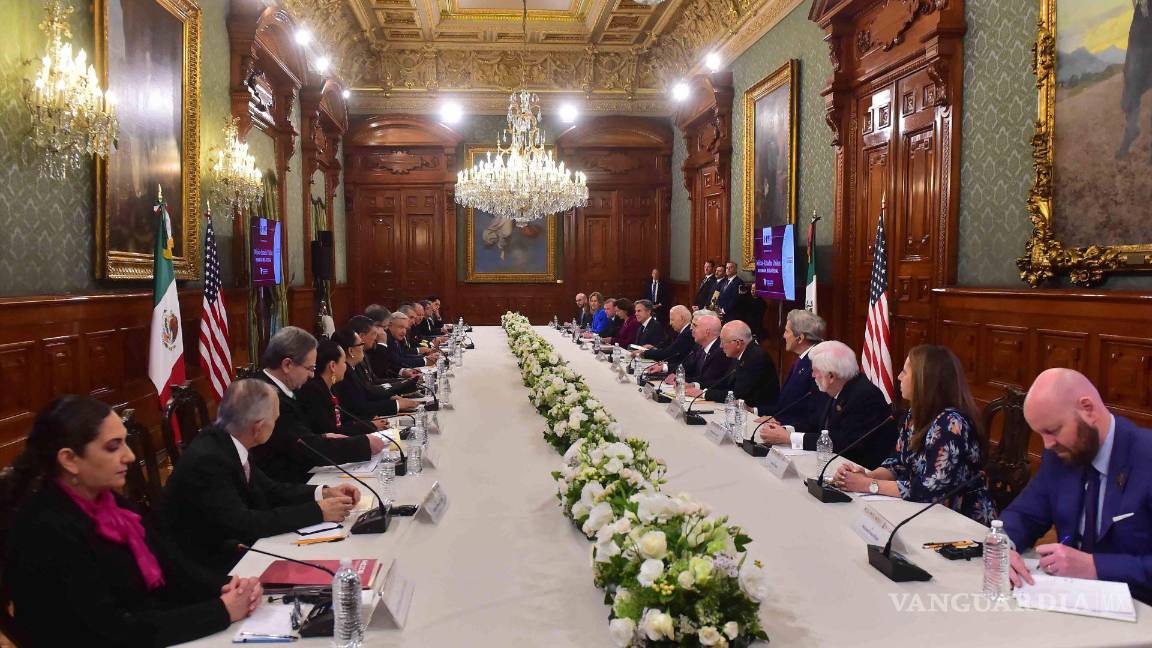 $!Andrés Manuel López Obrador, presidente mexicano y Joseph Biden, mandatario estadounidense encabezan la Reunión Bilateral Mexico-Estados Unidos.