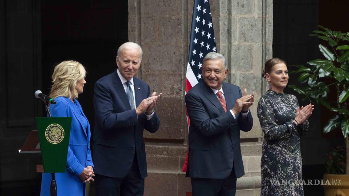 $!Beatriz Gutiérrez y Jill Biden dieron un mensaje en la ceremonia de recepción en Palacio Nacional.