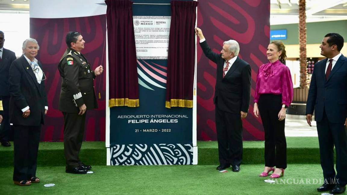 Hacen oficial inauguración del Aeropuerto Felipe Ángeles con develación de placa