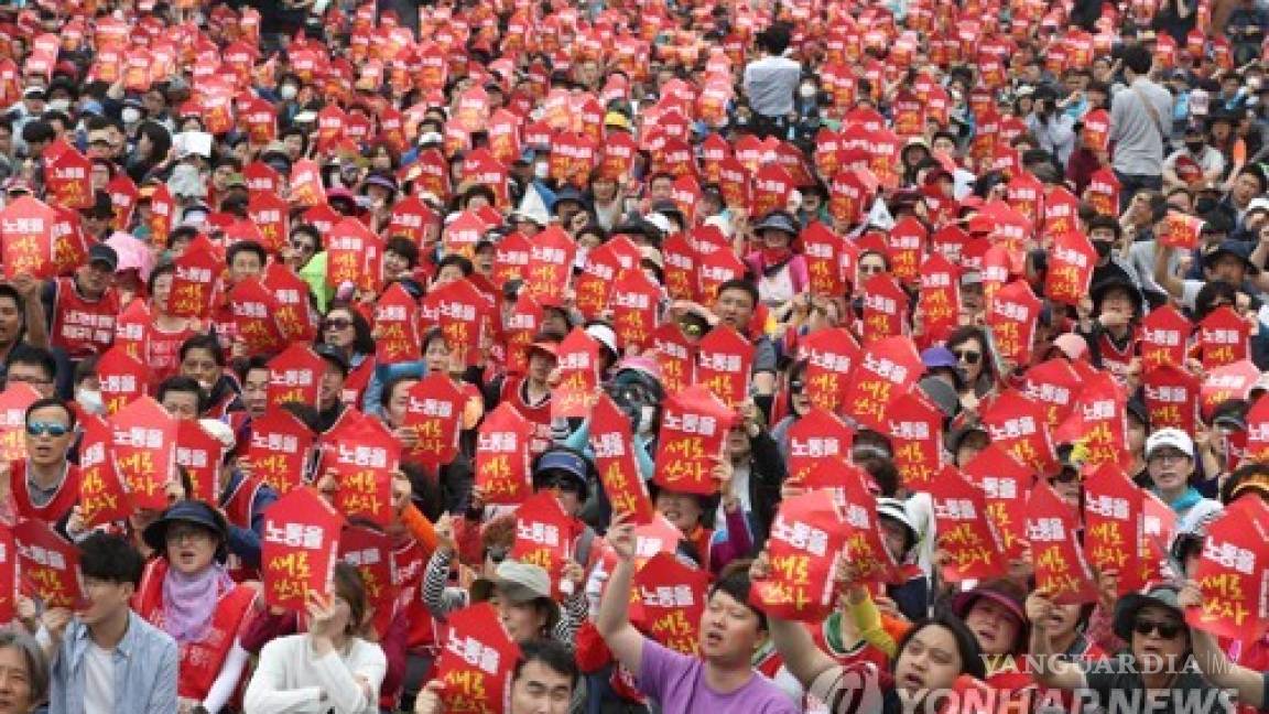 $!En Día del Trabajo, exigen defensa de pensiones y salarios en el mundo