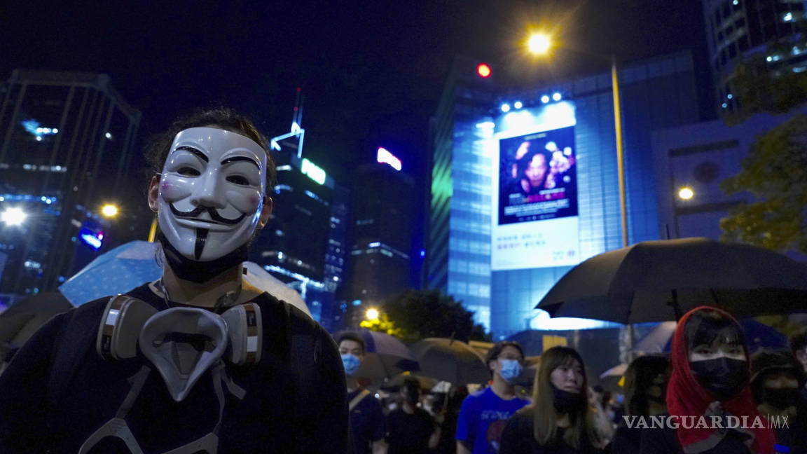 Defienden el uso de máscaras, manifestantes en Hong Kong