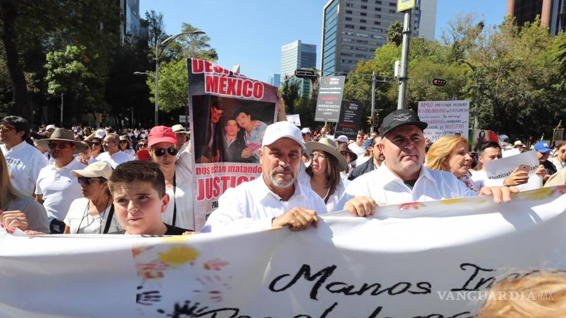 $!Marcha contra AMLO se transformó en apoyo a los LeBarón y crítica al 'abrazos y no balazos'