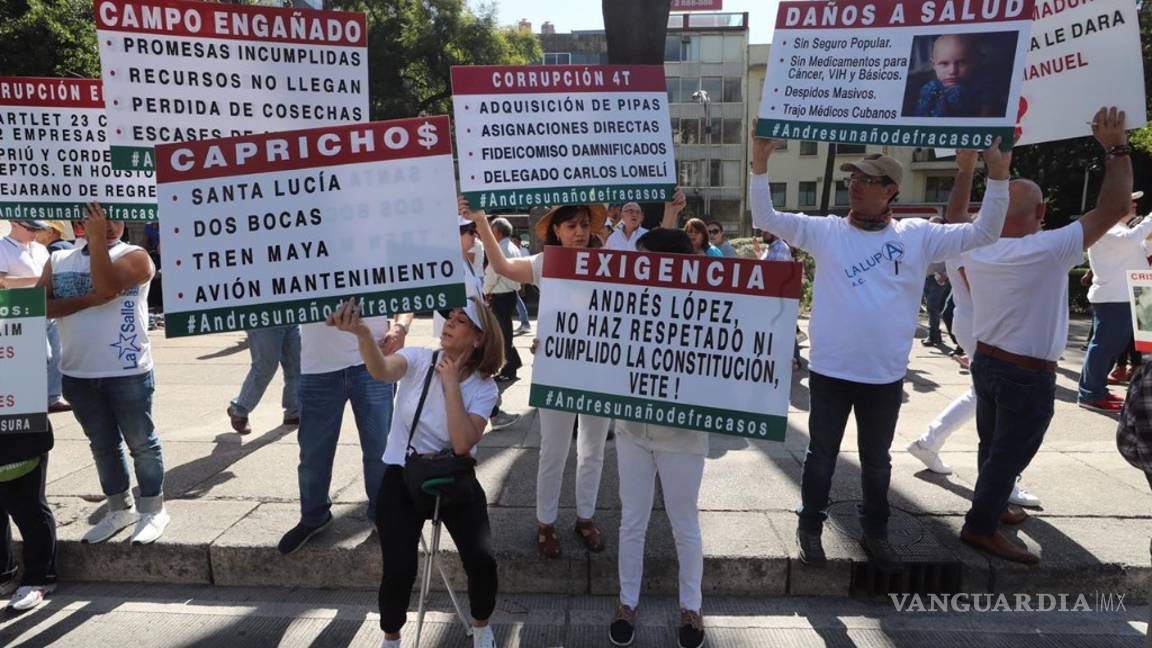 $!Marcha contra AMLO se transformó en apoyo a los LeBarón y crítica al 'abrazos y no balazos'