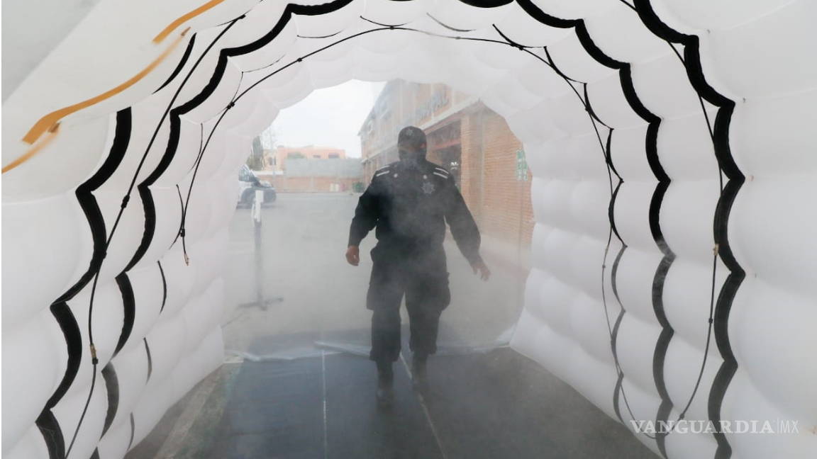 Instalan más túneles sanitizantes en Saltillo