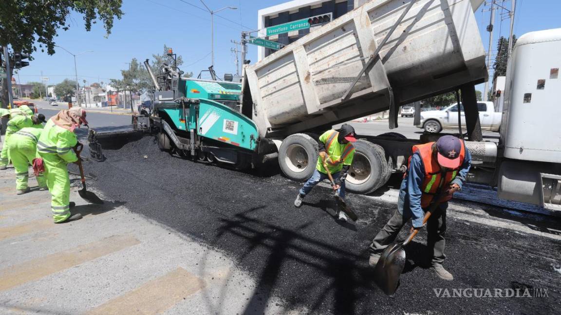 Avanza a paso acelerado repavimentación del bulevar V. Carranza, en Saltillo