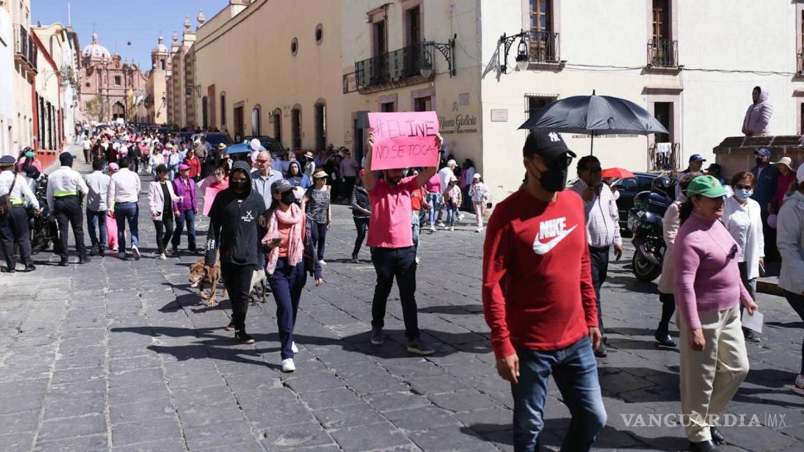 $!Ciudadanos zacatecanos marcharon como parte de la convocatoria en defensa del Instituto Nacional Electoral (INE).