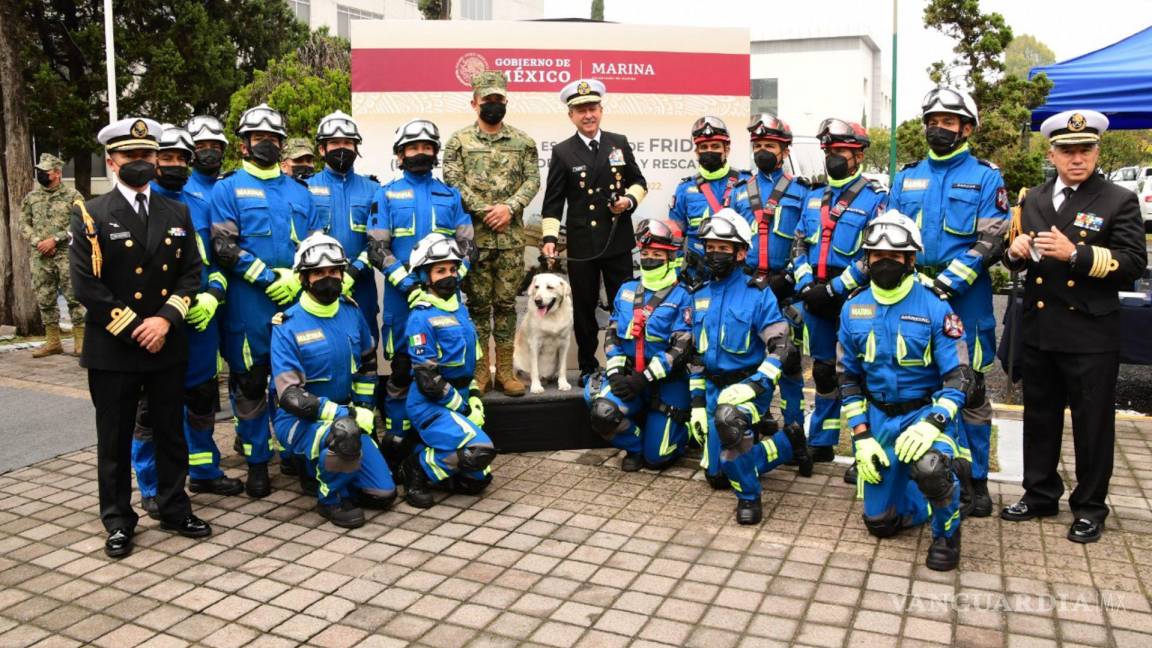 $!Se contó con la presencia “Frida”, quien actualmente está al cuidado del personal asignado al Subgrupo de Control Canino, perteneciente al Estado Mayor General de la Armada; así como de binomios caninos, y personal de la Unidad Naval de Protección Civil.